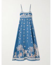 ALÉMAIS - Acacia Printed Linen Midi Dress - Lyst