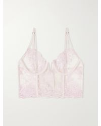 Kiki de Montparnasse - Juliette Longline Lace-Trimmed Mesh Underwired Bra - Lyst