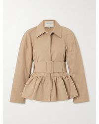 LIBEROWE - Jacke Aus Canvas Aus Einer Baumwollmischung Mit Schößchen Und Gürtel - Lyst