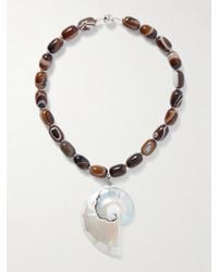Julietta - Collier En Métal Argenté, Résine Et Coquillage Firenze - Lyst
