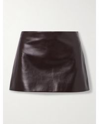 KHAITE - Jett Leather Mini Skirt - Lyst