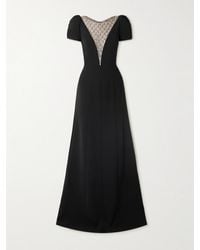 Jenny Packham - Empress Embellished Tulle-Paneled Crepe Gown - Lyst