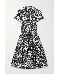 Diane von Furstenberg Zaria Gestuftes Hemdblusenkleid Aus Baumwollpopeline Mit Print Und Bindegürtel - Blau