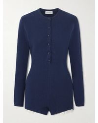 Magda Butrym - Lace-Trimmed Cotton-Blend Terry Playsuit - Lyst