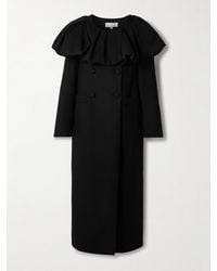 LIBEROWE - Bombardo Double-Breasted Pleated Ruffled Wool-Twill Coat - Lyst