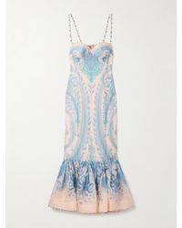 Zimmermann - Illuminate Bead-Embellished Paisley-Print Linen And Silk-Blend Gown - Lyst