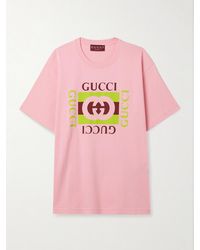 Gucci - Oversized-T-Shirt Aus Baumwoll-Jersey Mit Print - Lyst