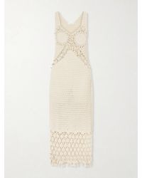 Rabanne - Embellished Crocheted Cotton Midi Dress - Lyst