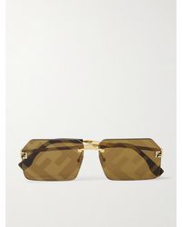 Fendi - Fendi Sky Rimless Rectangle-Frame-Tone Sunglasses - Lyst