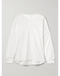 Tibi - Oversized Cutout Cotton-Poplin Shirt - Lyst