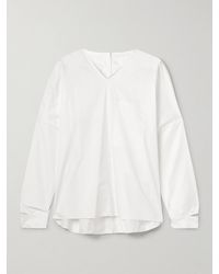 Tibi - Oversized Cutout Cotton-Poplin Shirt - Lyst