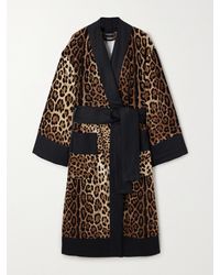 Dolce & Gabbana - Leopard-Print Cotton-Terry Robe - Lyst