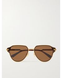 Bottega Veneta - Glaze Round-Frame-Tone Sunglasses - Lyst
