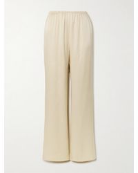 Anine Bing - Aden Silk-Blend Charmeuse Wide-Leg Pants - Lyst
