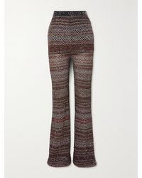 Missoni - Sequin-Embellished Striped Metallic Crochet-Knit Flared Pants - Lyst