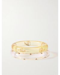 Chloé - Set Of Two Resin, Crystal And-Tone Bangles - Lyst