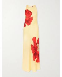 FARM Rio - Floral-Print Satin Maxi Dress - Lyst