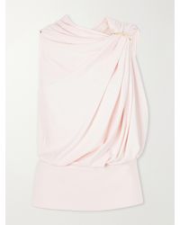 Sportmax - Lacuna Embellished Draped Jersey Blouse - Lyst