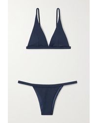 Haight Triangel-bikini Aus Stretch-crêpe - Blau