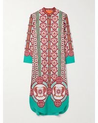 La DoubleJ - Sundowner Floral-Print Cotton-Poplin Midi Shirt Dress - Lyst