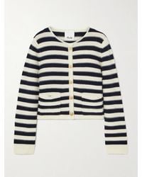 Allude - Striped Wool And Cashmere-Blend Cardigan - Lyst