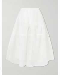 Simone Rocha - Layered Pleated Silk-Organza Midi Skirt - Lyst