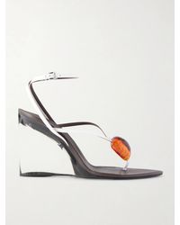 Alaïa - Invisible 90 Embellished Leather Sandals - Lyst
