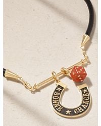 Marie Lichtenberg - Lasso, Jasper Dado And Bonne Chance Jumbo 18-Karat, Ebony And Diamond Leather Necklace - Lyst