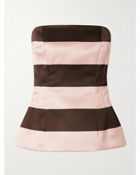 Emilia Wickstead - Kerina Striped Strapless Duchesse-Satin Top - Lyst