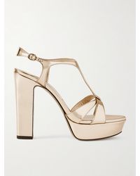 Jimmy Choo - Sandales Plates-Formes En Cuir Effet Miroir Kesia 120 - Lyst