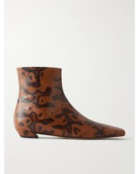 Proenza Schouler - Trap Snake-Effect Leather Ankle Boots - Lyst