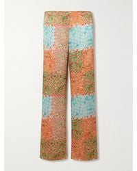 Siedres - Sole Floral-Printed Crinkled-Crepe Wide-Leg Pants - Lyst