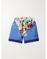 Oscar de la Renta - Tie-Front Floral-Print Silk-Satin Twill Shorts - Lyst