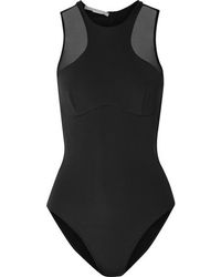 Stella McCartney Maillot De Bain À Finitions En Résille - Noir