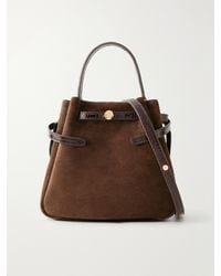 Tory Burch - Romy Leather-Trimmed Suede Bucket Bag - Lyst