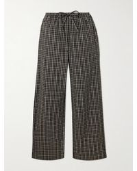 Rohe - Checked Cotton-Poplin Wide-Leg Pants - Lyst