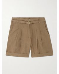 LeKasha - Aqiva Shorts Aus Leinen Mit Falten Und Gürtel - Lyst