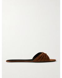 Saint Laurent - Babylon Suede Sandals - Lyst