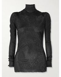 Petar Petrov - Treasure Metallic Silk-Blend Turtleneck Top - Lyst