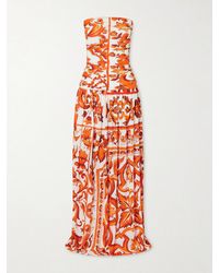 Dolce & Gabbana - Printed Organza Maxi Dress - Lyst