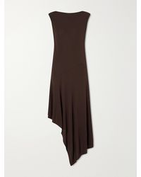 Alaïa - Asymmetric Jersey-Crepe Midi Dress - Lyst