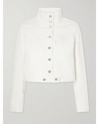 Courreges - Reedition Cropped Logo-Embroidered Denim Jacket - Lyst