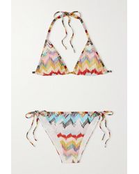 Missoni Triangel-bikini Aus Häkelstrick - Blau