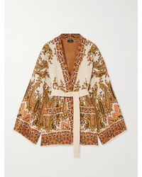 Etro - Cardigan Aus Einer Baumwollmischung Mit Intarsienmuster Und Bindegürtel - Lyst