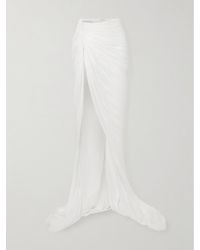 Marmar Halim - Gathered Plissé Silk-Satin Maxi Skirt - Lyst