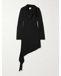 Courreges - Asymmetric Knotted Satin Midi Dress - Lyst