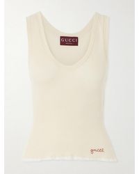 Gucci - Ribbed-Knit Cotton Tank Top - Lyst
