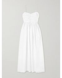 Matteau - Gathered Organic Cotton-Poplin Midi Dress - Lyst