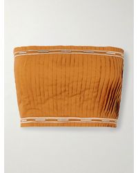 Emporio Sirenuse - Haut Bustier Raccourci En Coton À Broderies Flavia - Lyst