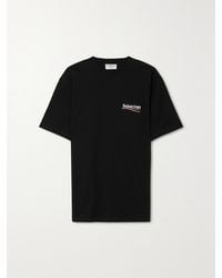 Balenciaga - Oversized Embroidered Cotton-Jersey T-Shirt - Lyst